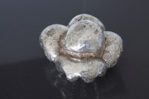 Title-18 Pula. Cast Bronze Bread sculpture and Silver platted, life size.